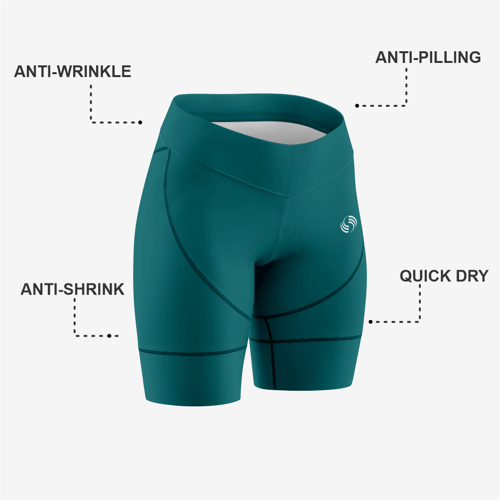 Custom Dark Green Women's Cycling Shorts – Perfect Fit - K2 Sportswear | Custom Sports Uniforms & Apparels - K2 Sportswear