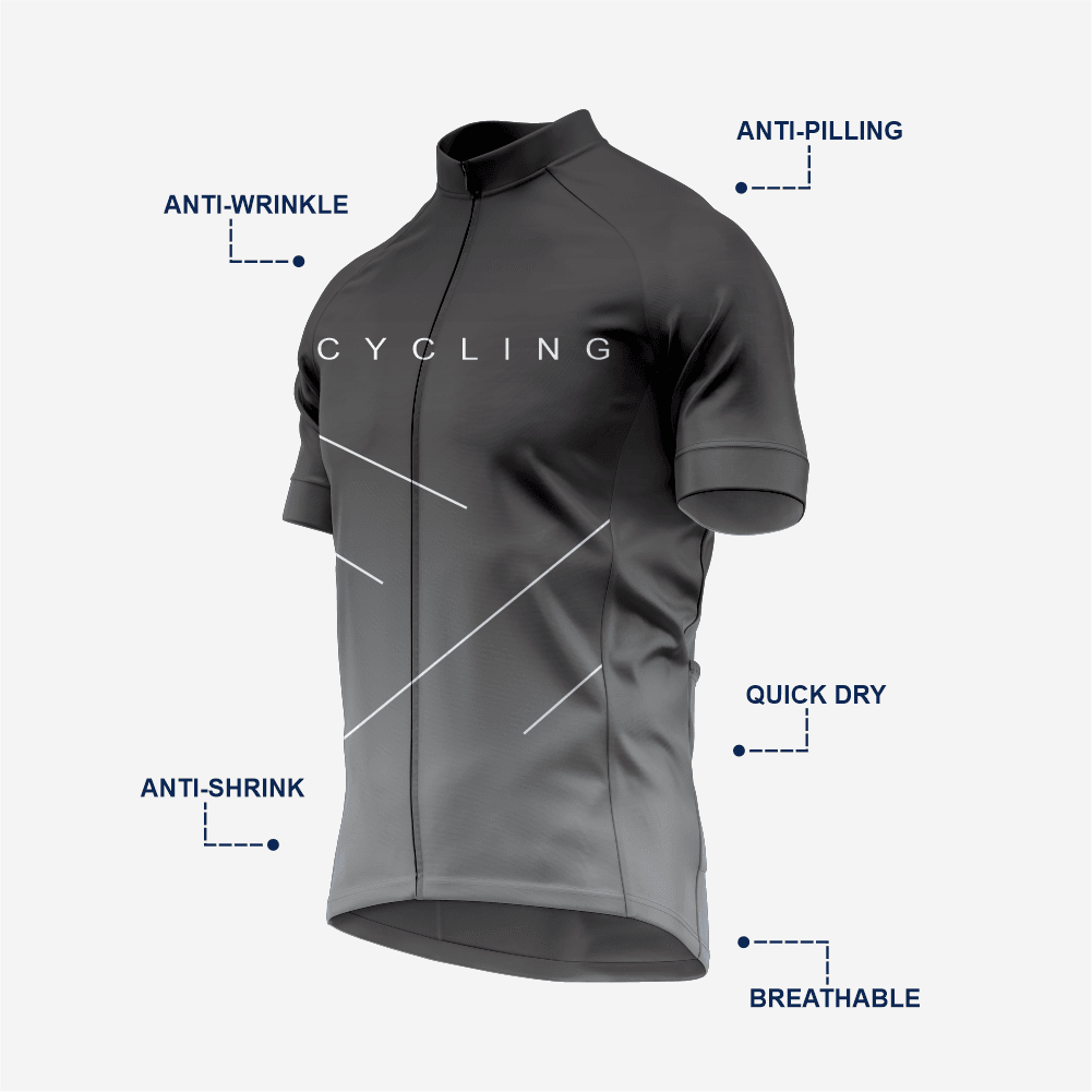 Men’s Cycling Short Sleeve Jersey Performance Road Bike Apparel - Gray - K2 Sportswear | Custom Sports Uniforms & Apparels - K2 Sportswear