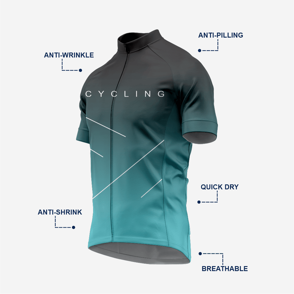 Premium Men's Cycling Short Sleeve Jersey in Cyan - K2 Sportswear | Custom Sports Uniforms & Apparels - K2 Sportswear