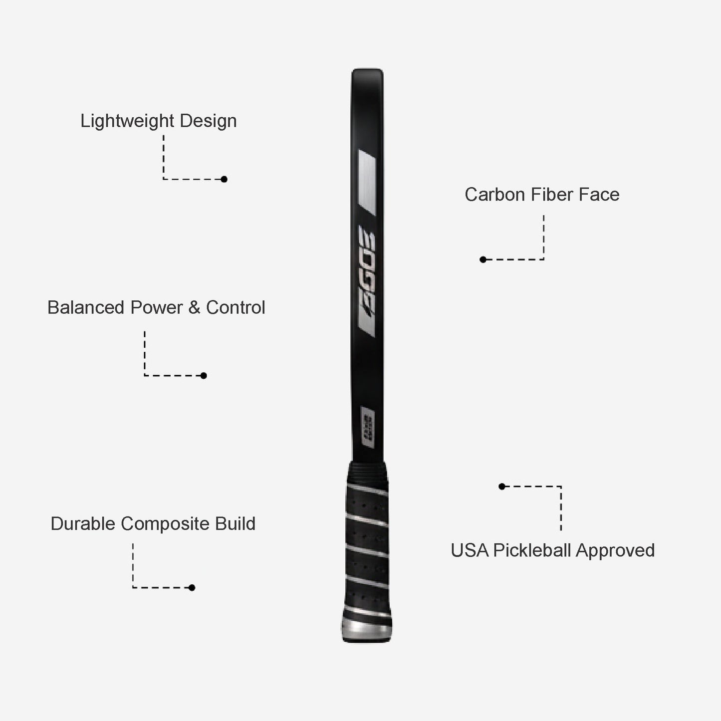 Custom Pickleball Paddle - Carbon Fiber Performance Paddle with Edge Guard