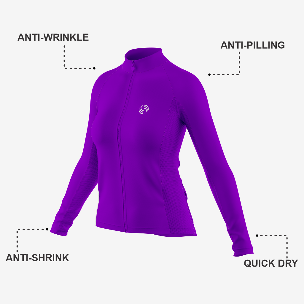Personalized Purple Women's Long Sleeve Bicycle Jersey