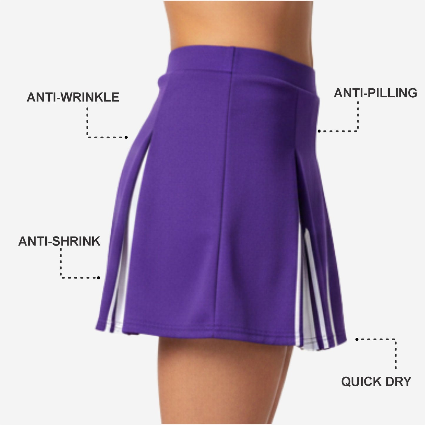 Personalized Cheer Uniform Skirt - Custom Performance Skirt in Purple