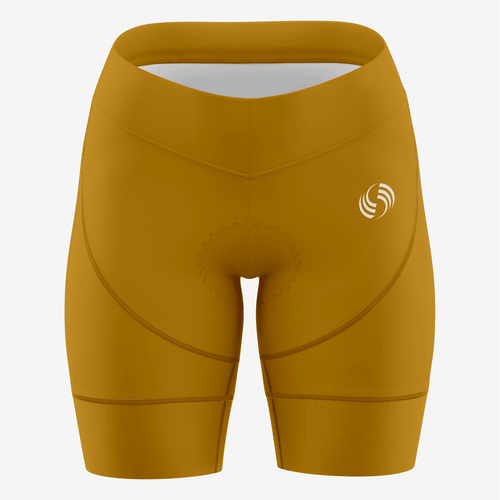 Custom Gold Women's Cycling Shorts – Perfect Fit - K2 Sportswear | Custom Sports Uniforms & Apparels - K2 Sportswear