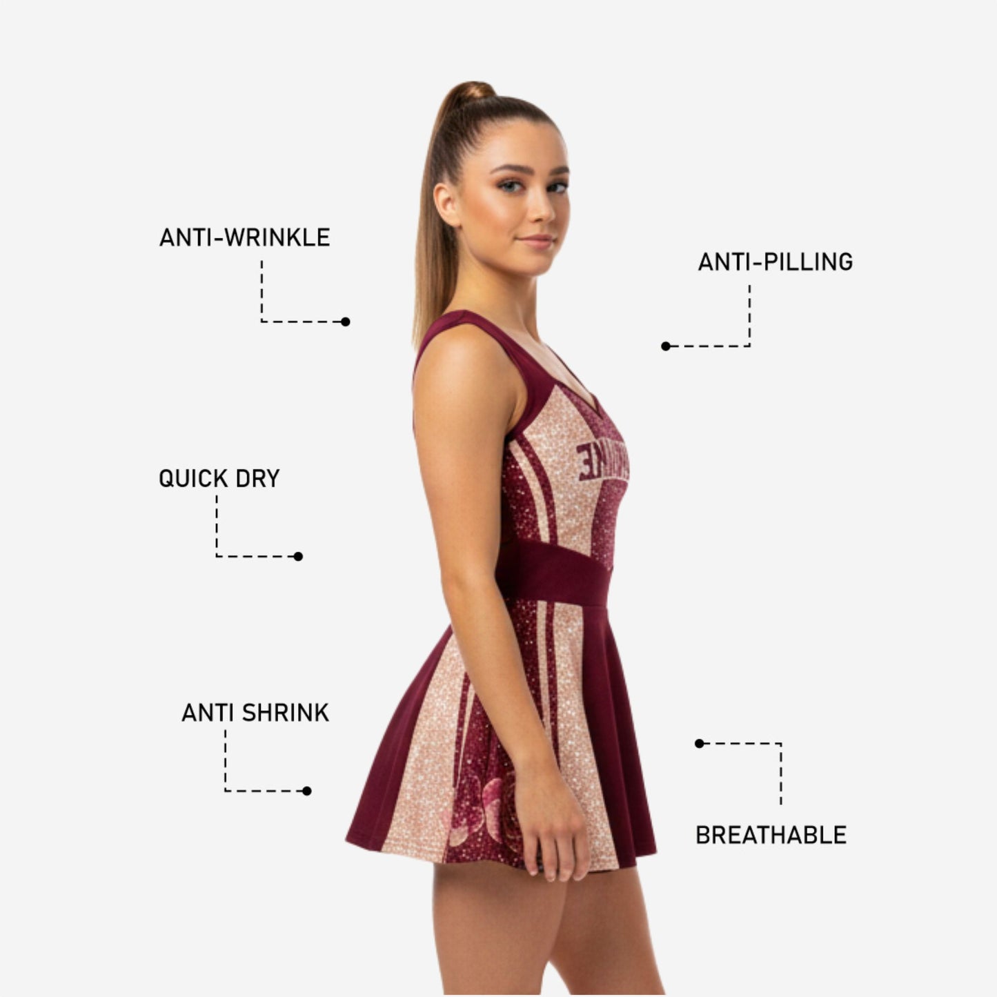 Youth & Adult Cheerleading Dress - Dark Brown Team Uniform Set