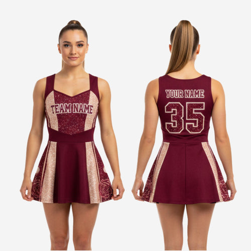 Youth & Adult Cheerleading Dress - Dark Brown Team Uniform Set