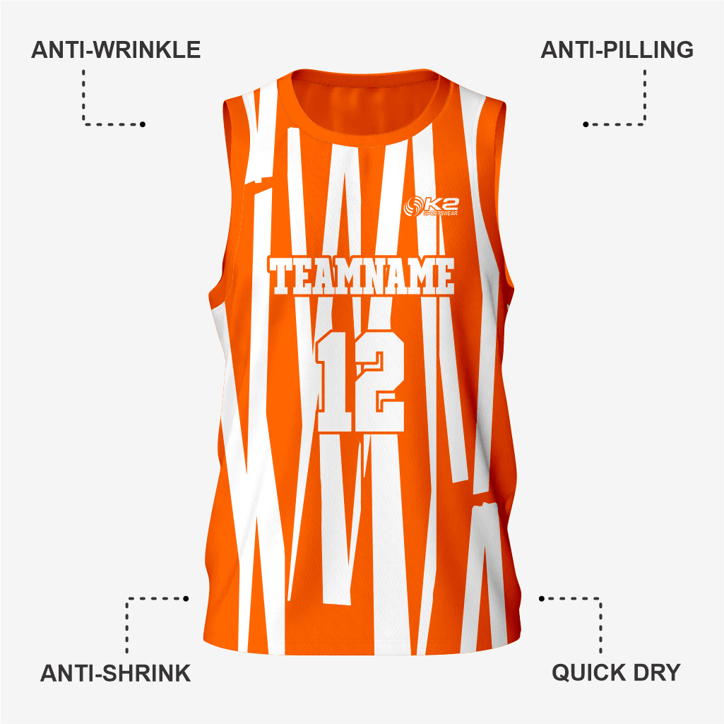 Men's Personalized Orange Lacrosse Pinnie - K2 Sportswear | Custom Sports Uniforms & Apparels - K2 Sportswear
