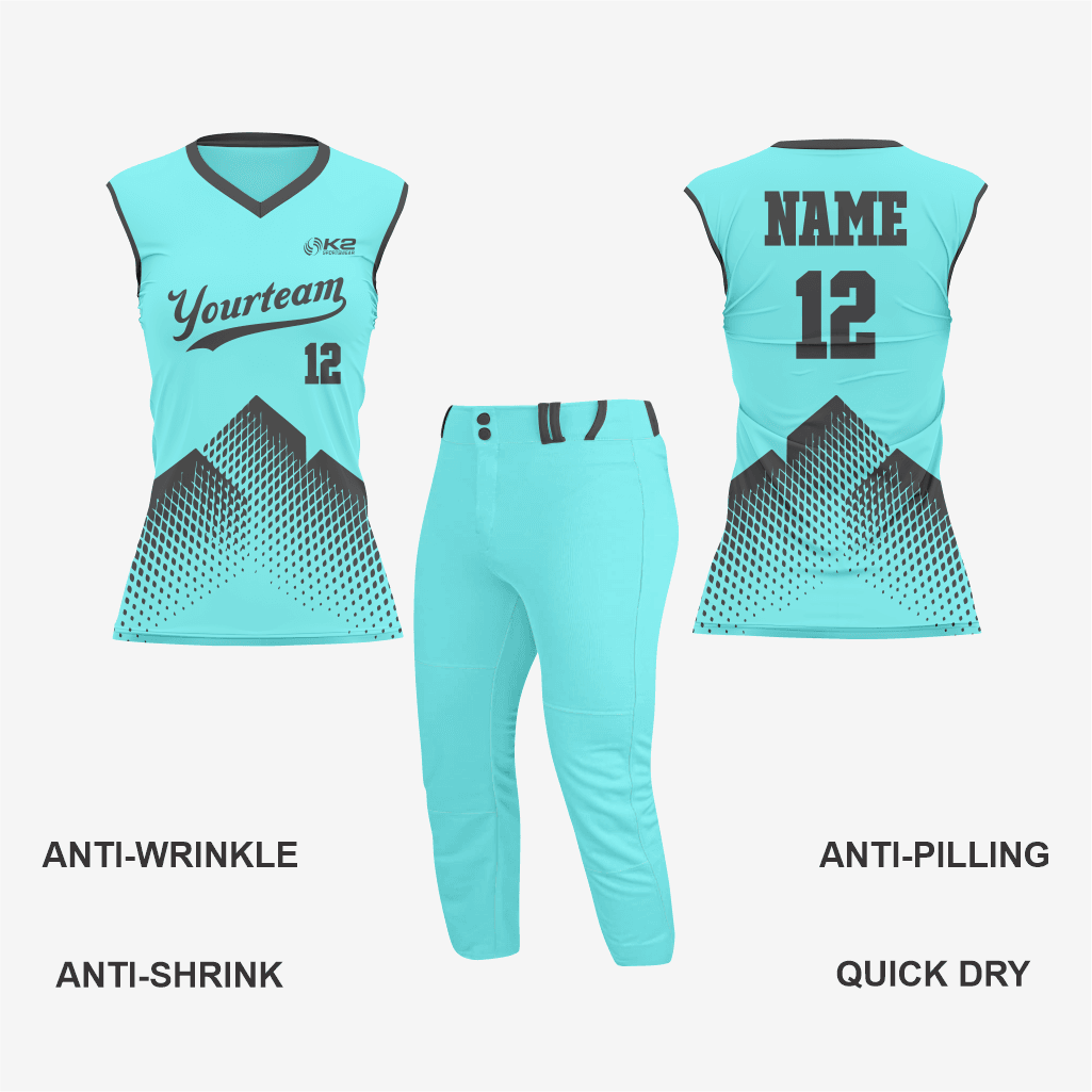 Electric Blue Custom Softball Sleeveless V Neck Uniform/Kit - K2 Sportswear | Custom Sports Uniforms & Apparels - K2 Sportswear