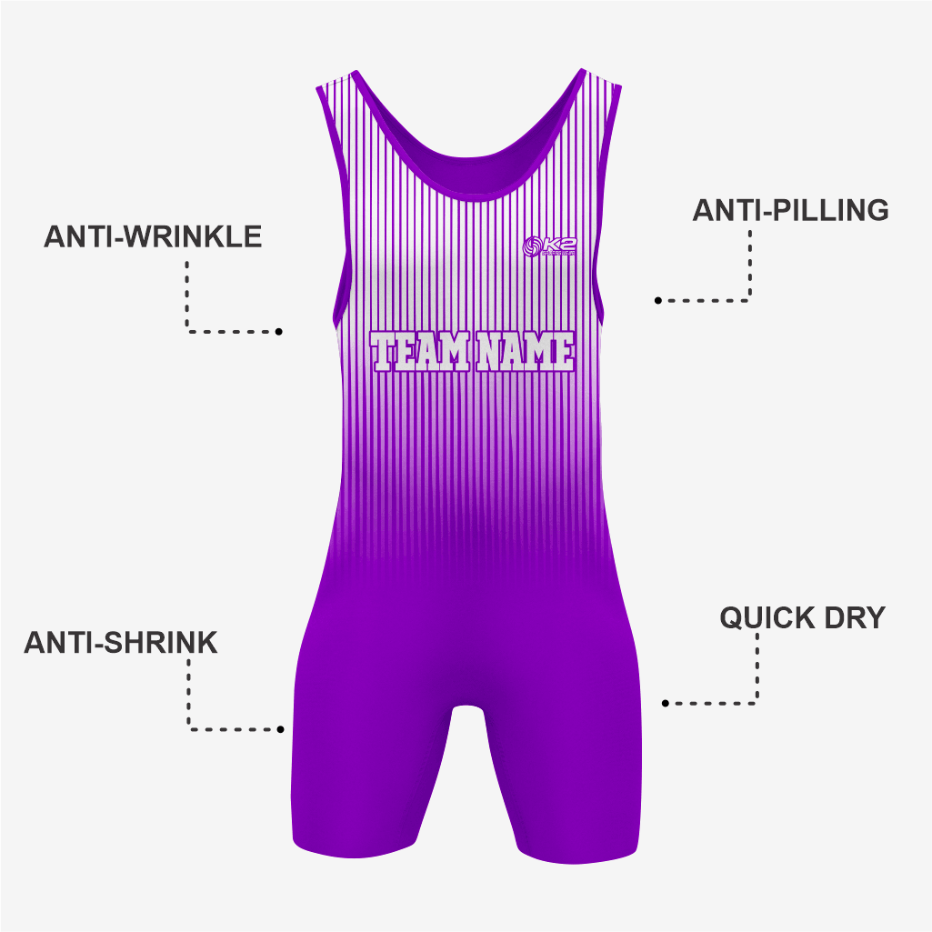 Personalized Purple Wrestling Singlet – Premium Quality - K2 Sportswear | Custom Sports Uniforms & Apparels - K2 Sportswear