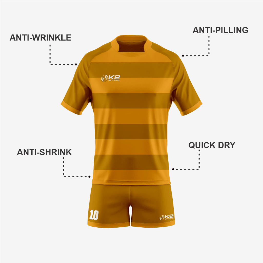 Custom Rugby Uniform Set in Orange/Brown - K2 Sportswear | Custom Sports Uniforms & Apparels - K2 Sportswear