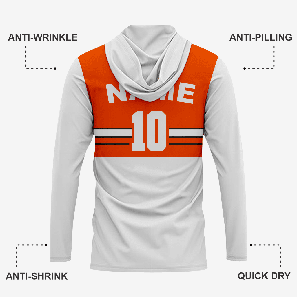 Custom Softball T-Shirt Hoodie in Orange/White for Men/Women - K2 Sportswear | Custom Sports Uniforms & Apparels - K2 Sportswear