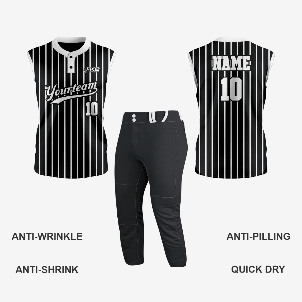 Custom Black Sleeveless 2 Button Softball Jersey – Perfect for Men/Women/Youth - K2 Sportswear | Custom Sports Uniforms & Apparels - K2 Sportswear