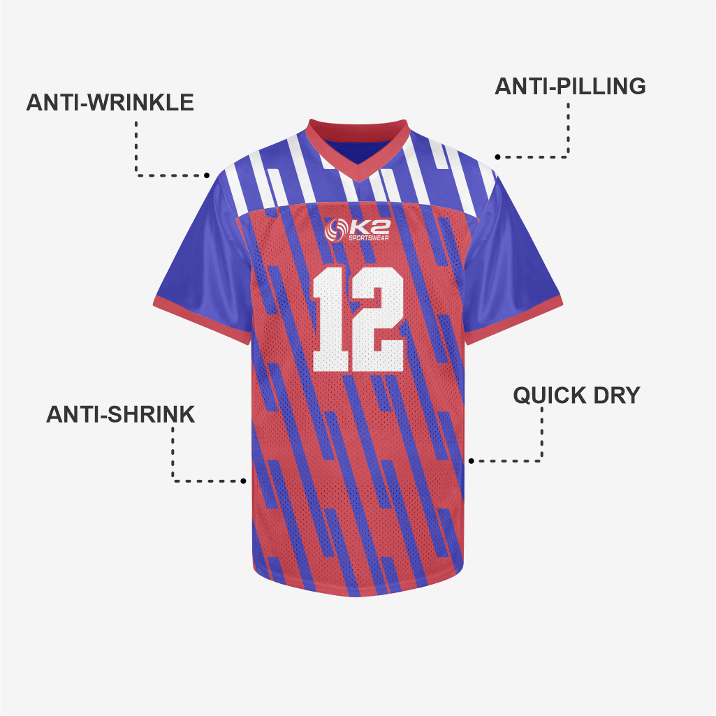 Blue/Red Violet Custom Football Practice Jersey – Men/Women/Youth - K2 Sportswear | Custom Sports Uniforms & Apparels - K2 Sportswear