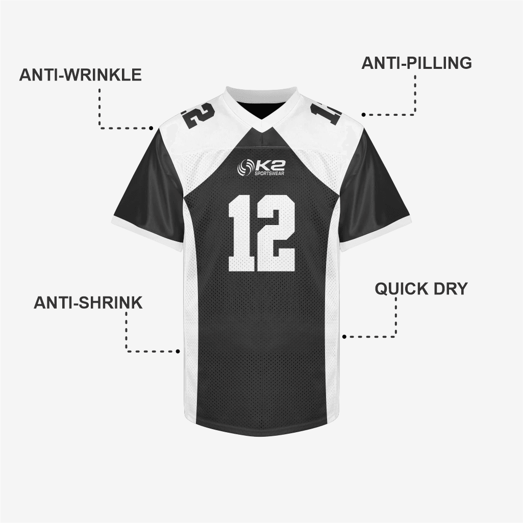 Customized Black Football Practice Jersey – Men & Women - K2 Sportswear | Custom Sports Uniforms & Apparels - K2 Sportswear