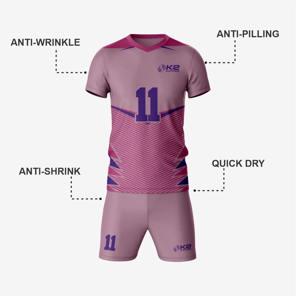 Premium Custom Pink Volleyball Uniform Set - K2 Sportswear | Custom Sports Uniforms & Apparels - K2 Sportswear