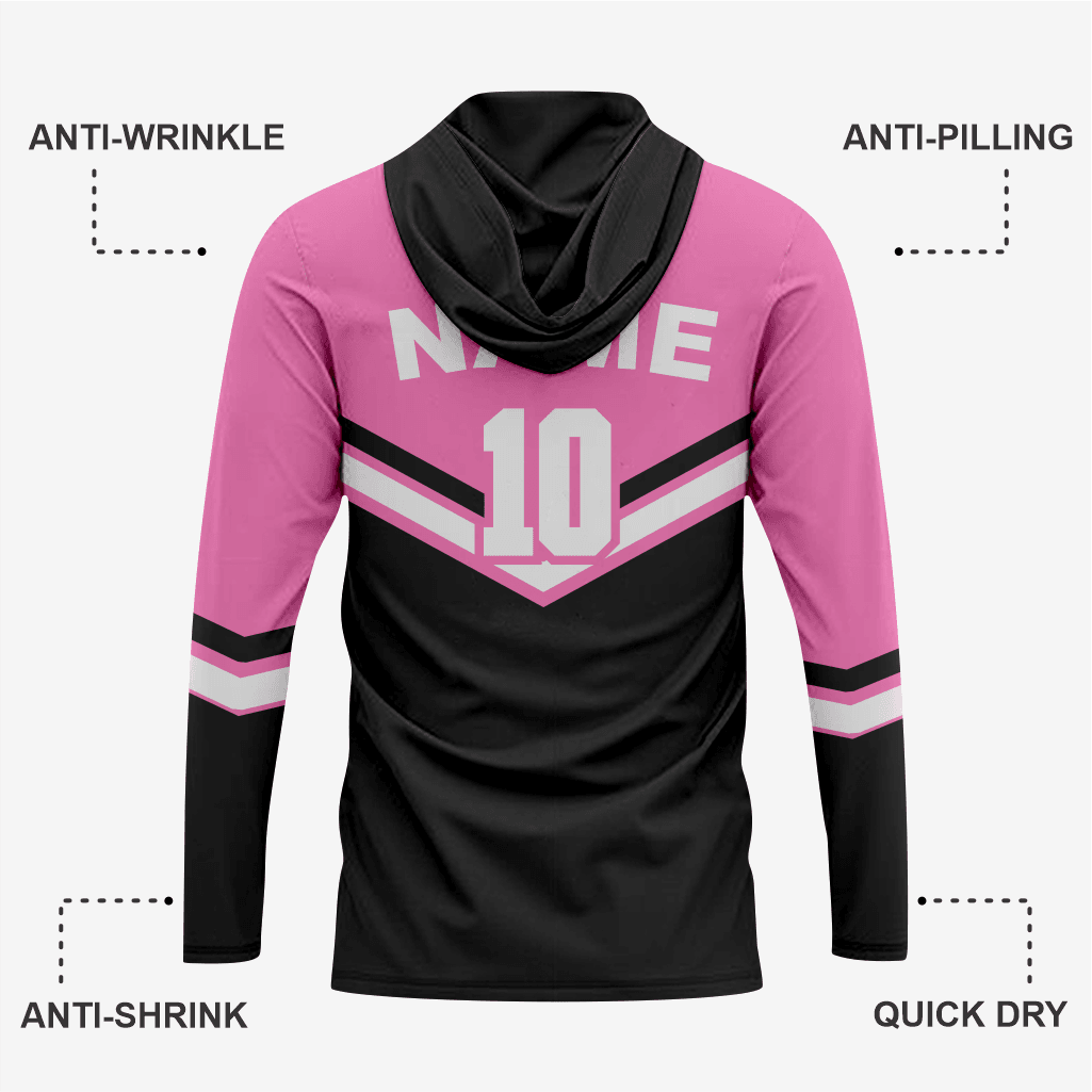Custom Softball T-Shirt Hoodie in Pink/Black for Men/Women - K2 Sportswear | Custom Sports Uniforms & Apparels - K2 Sportswear