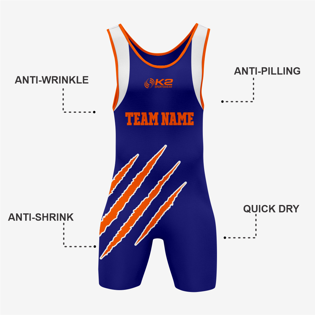 Custom Dark Blue Wrestling Singlet – Men's and Women's