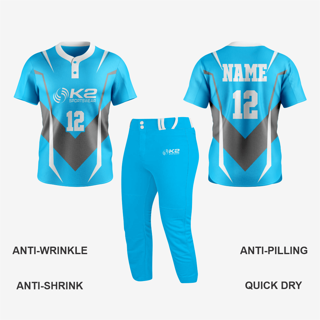 Custom Dark Turquoise Softball 2-Button Jersey for Men/Women - K2 Sportswear | Custom Sports Uniforms & Apparels - K2 Sportswear