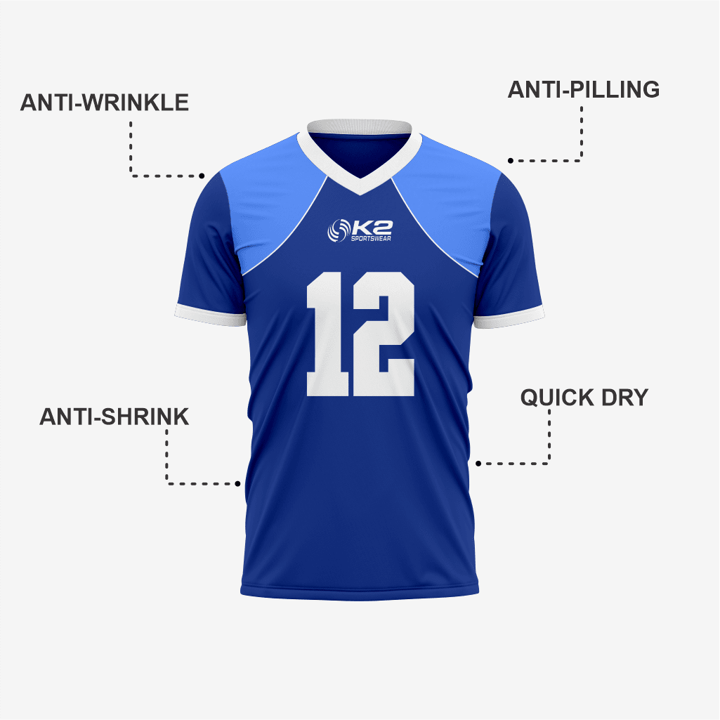 Custom Football Fan Jersey - Blue - K2 Sportswear | Custom Sports Uniforms & Apparels - K2 Sportswear
