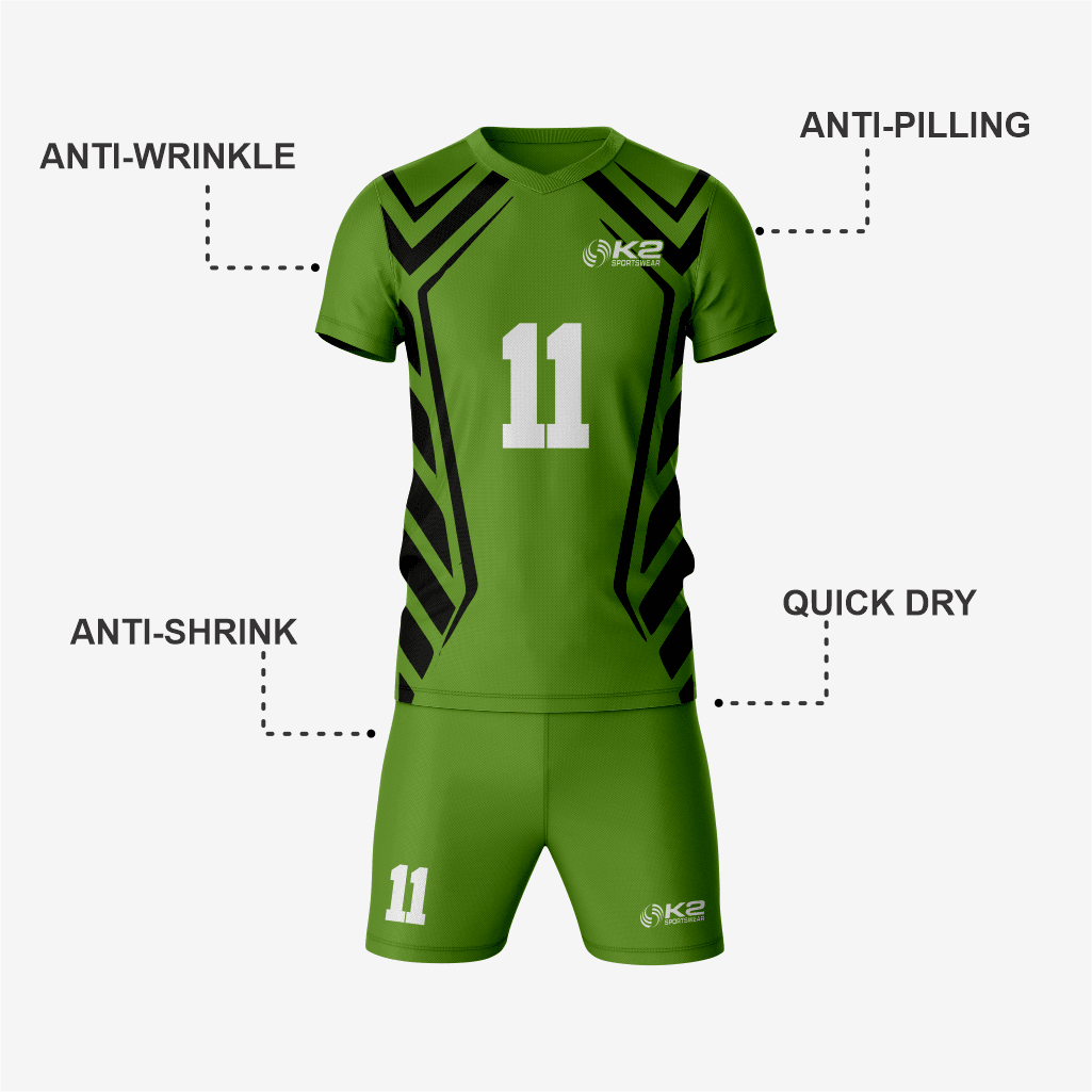 Green/Black Custom Volleyball Uniform Set for Teams - K2 Sportswear | Custom Sports Uniforms & Apparels - K2 Sportswear