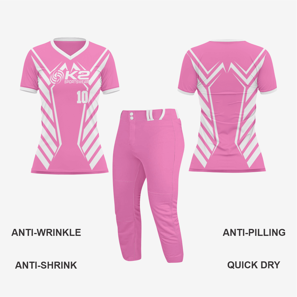 Personalized Softball V-Neck Jersey for Men/Women – Pink - K2 Sportswear | Custom Sports Uniforms & Apparels - K2 Sportswear
