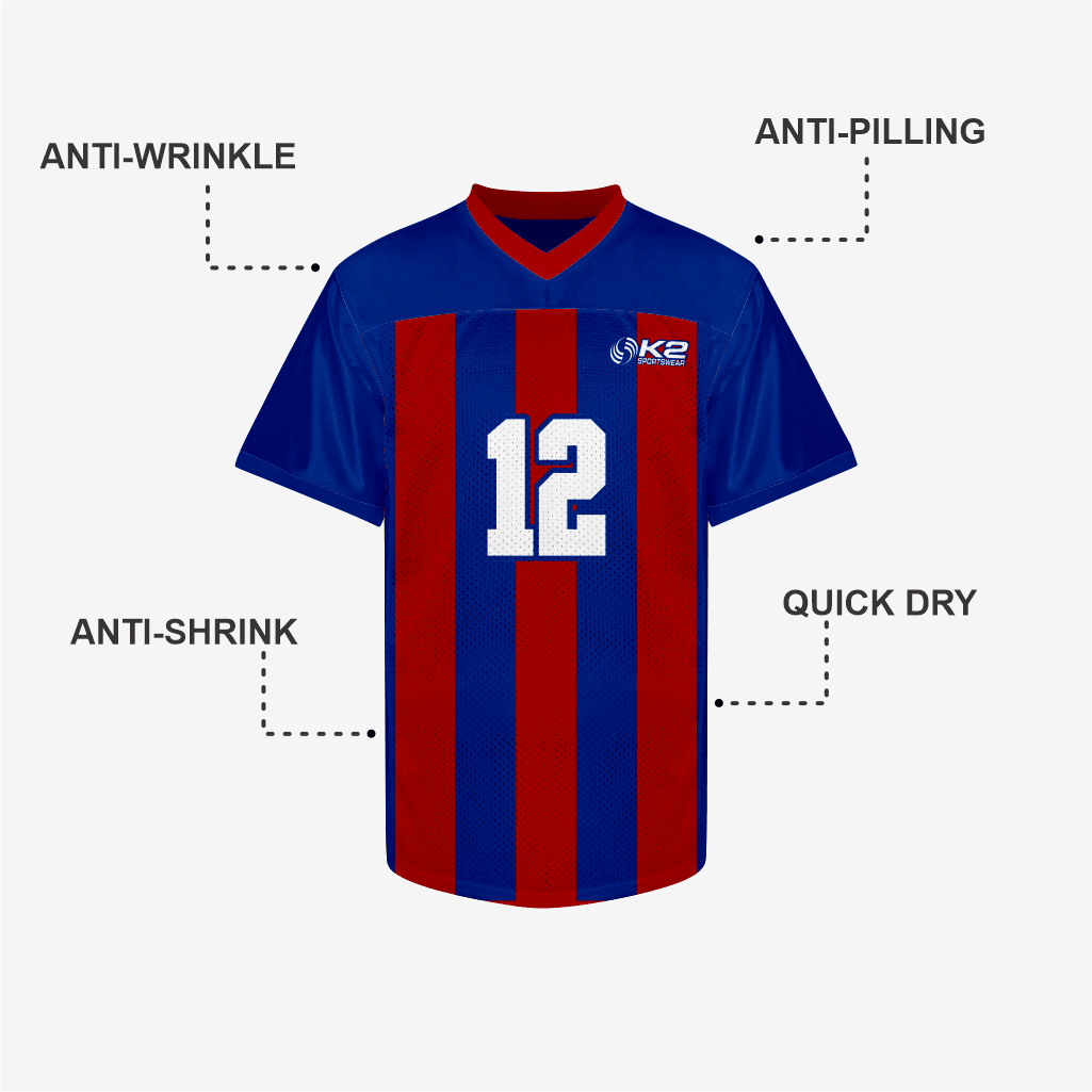 Customized Blue/Red Football Practice Jersey – Men & Women - K2 Sportswear | Custom Sports Uniforms & Apparels - K2 Sportswear