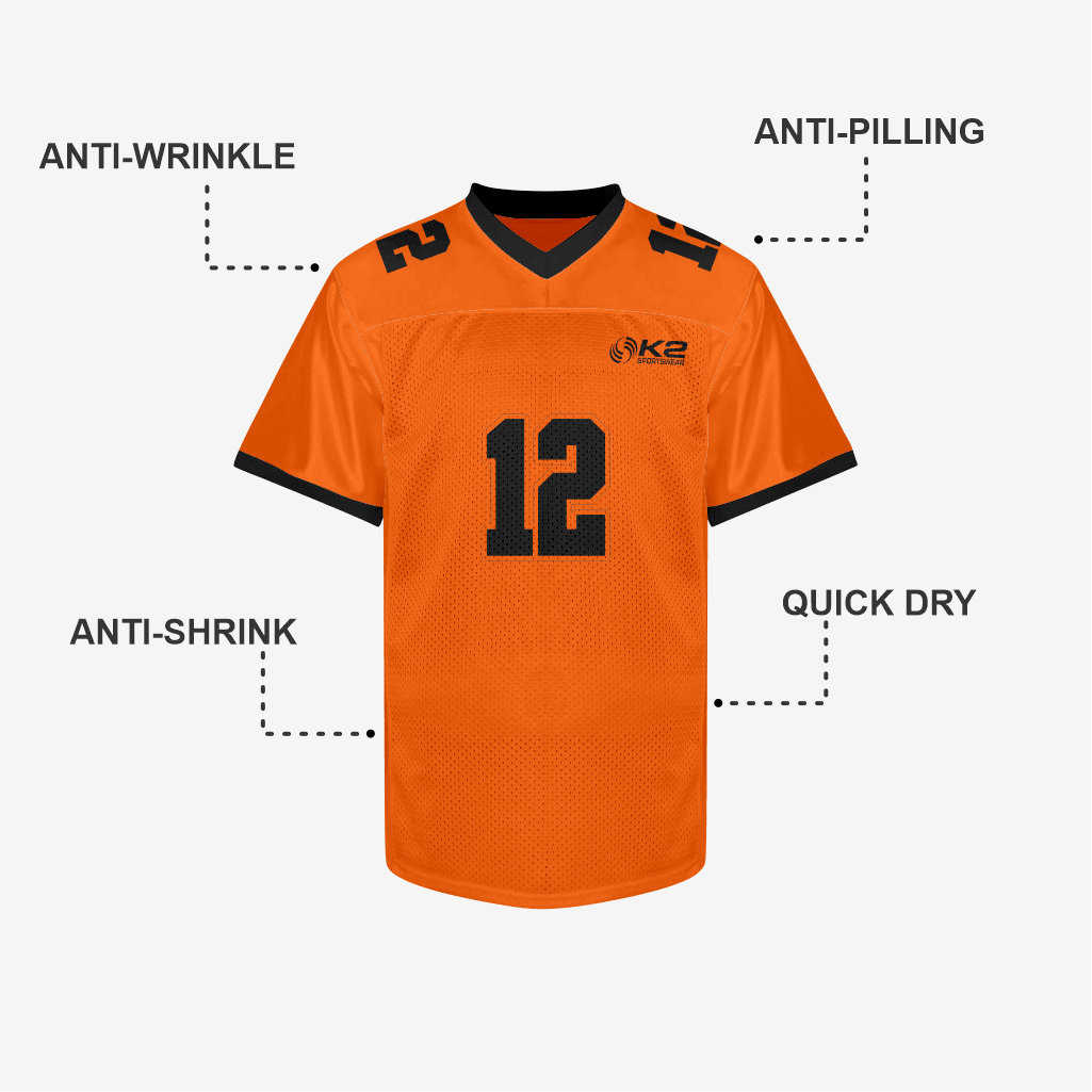 Customized Orange Football Practice Jersey – Men & Women - K2 Sportswear | Custom Sports Uniforms & Apparels - K2 Sportswear