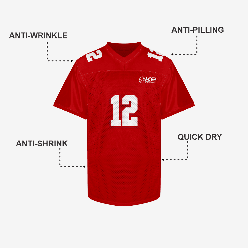 Custom Red Football Practice Jersey – Men & Women - K2 Sportswear | Custom Sports Uniforms & Apparels - K2 Sportswear