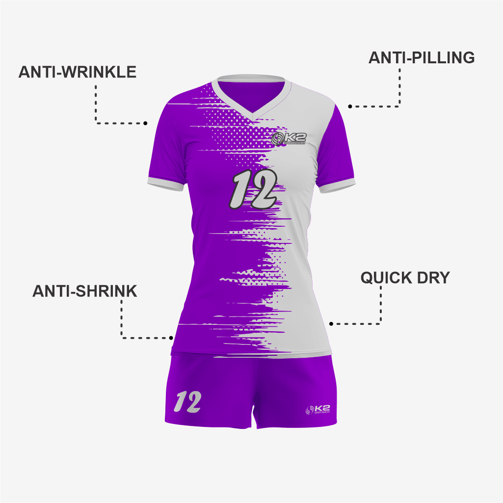 Personalized Purple Volleyball Uniform Set for Athletes - K2 Sportswear | Custom Sports Uniforms & Apparels - K2 Sportswear