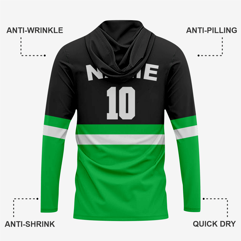 Personalized Softball T-Shirt Hoodie in Green/Black for Men/Women - K2 Sportswear | Custom Sports Uniforms & Apparels - K2 Sportswear