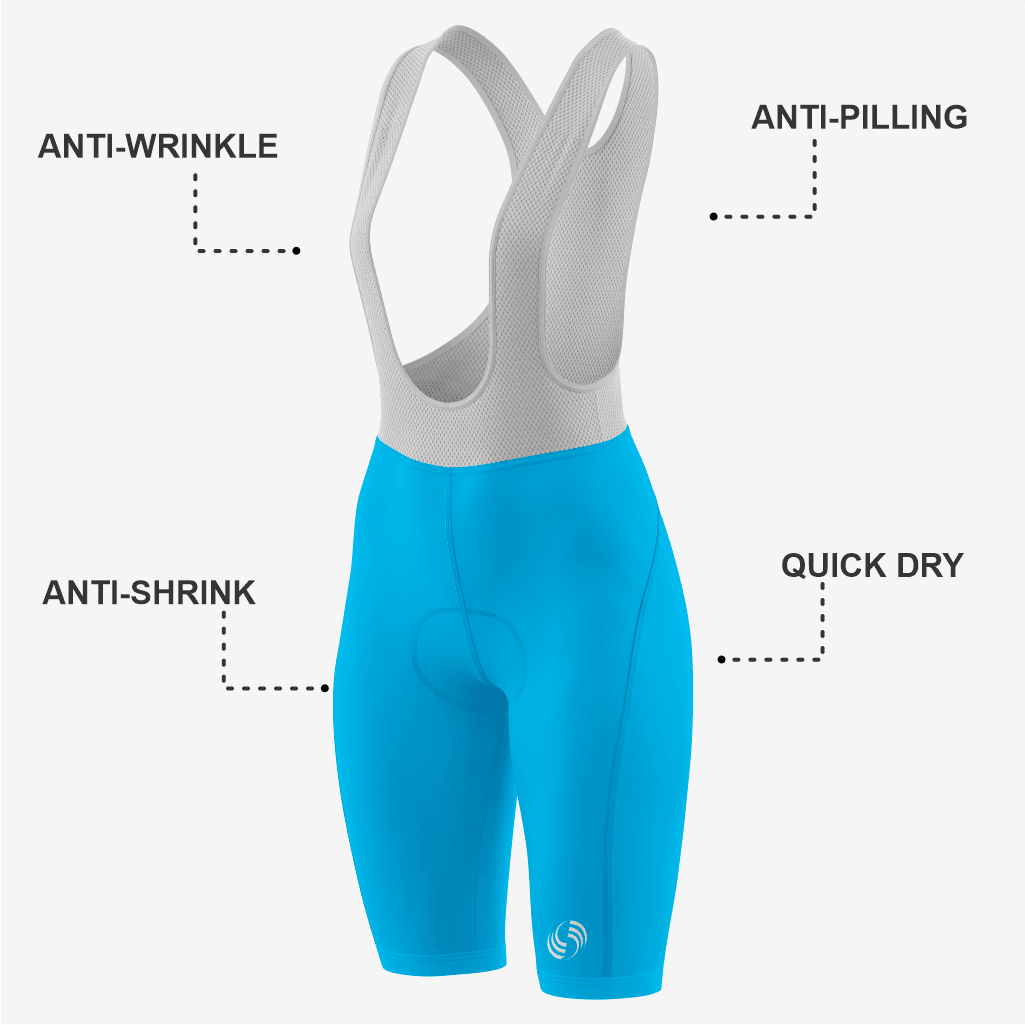 Premium Custom Sky Blue Cycling Bib Shorts for Women - K2 Sportswear | Custom Sports Uniforms & Apparels - K2 Sportswear
