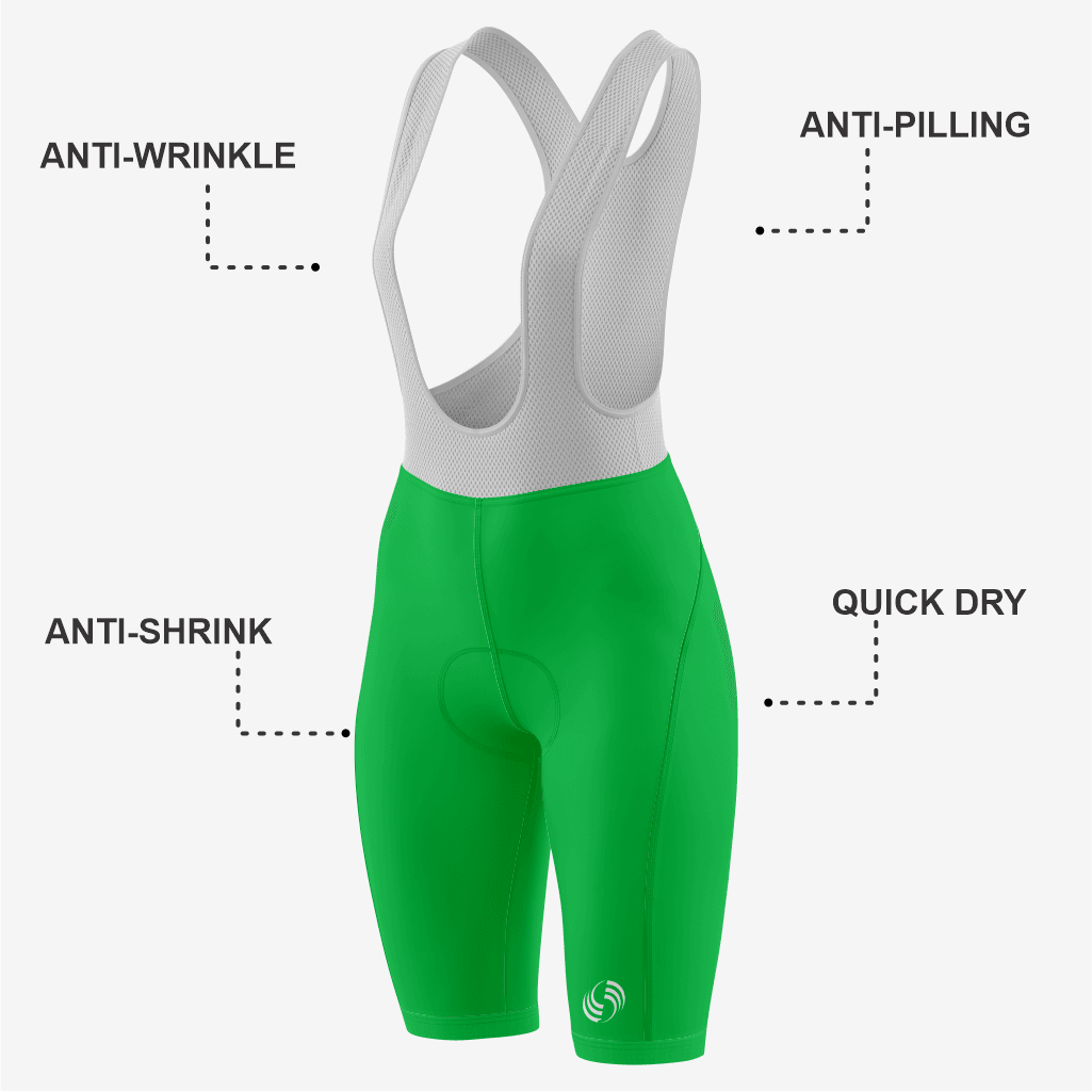 Premium Custom Green Cycling Bib Shorts for Women - K2 Sportswear | Custom Sports Uniforms & Apparels - K2 Sportswear