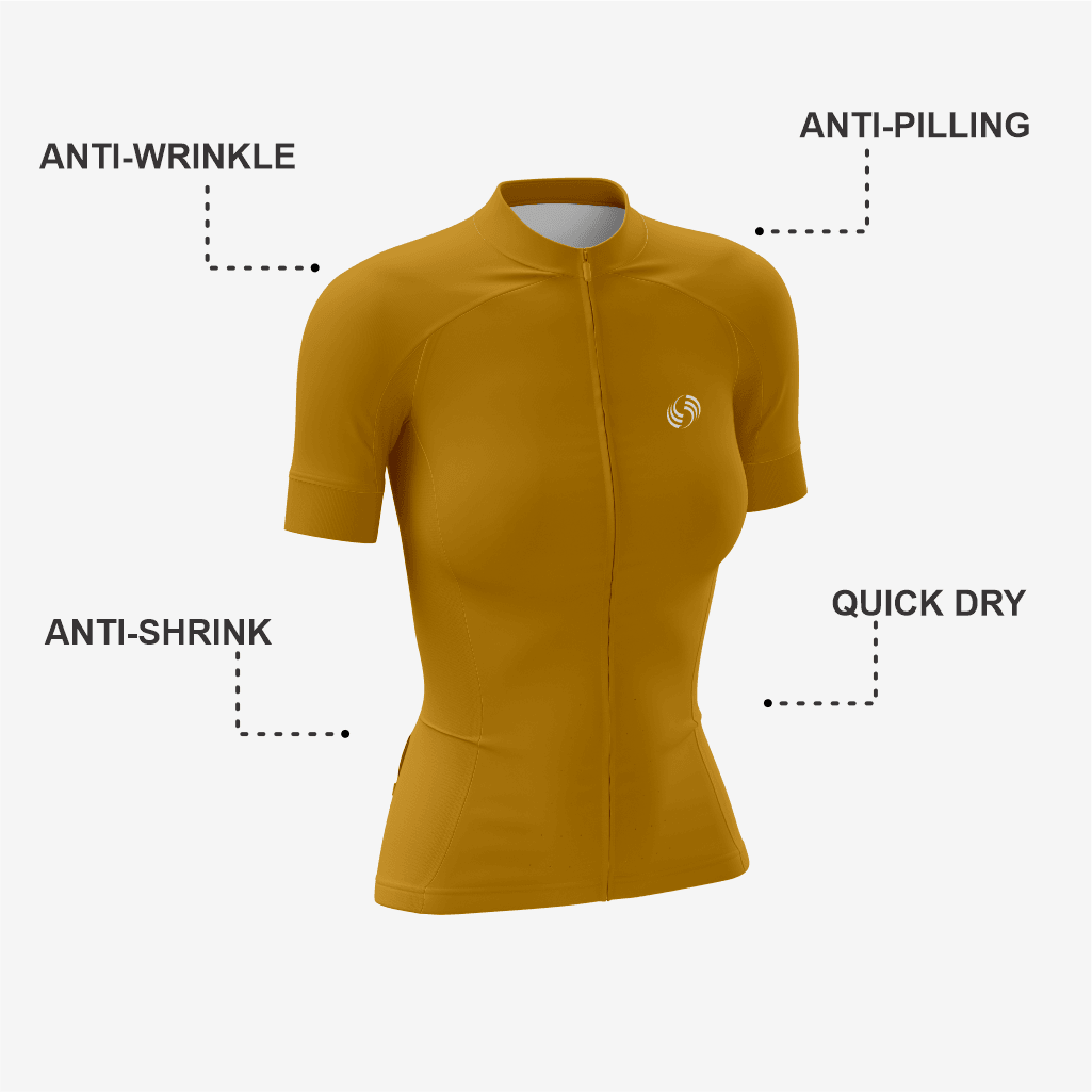 Women's Short Sleeve Bicycle Jersey in Golden Brown - K2 Sportswear | Custom Sports Uniforms & Apparels - K2 Sportswear