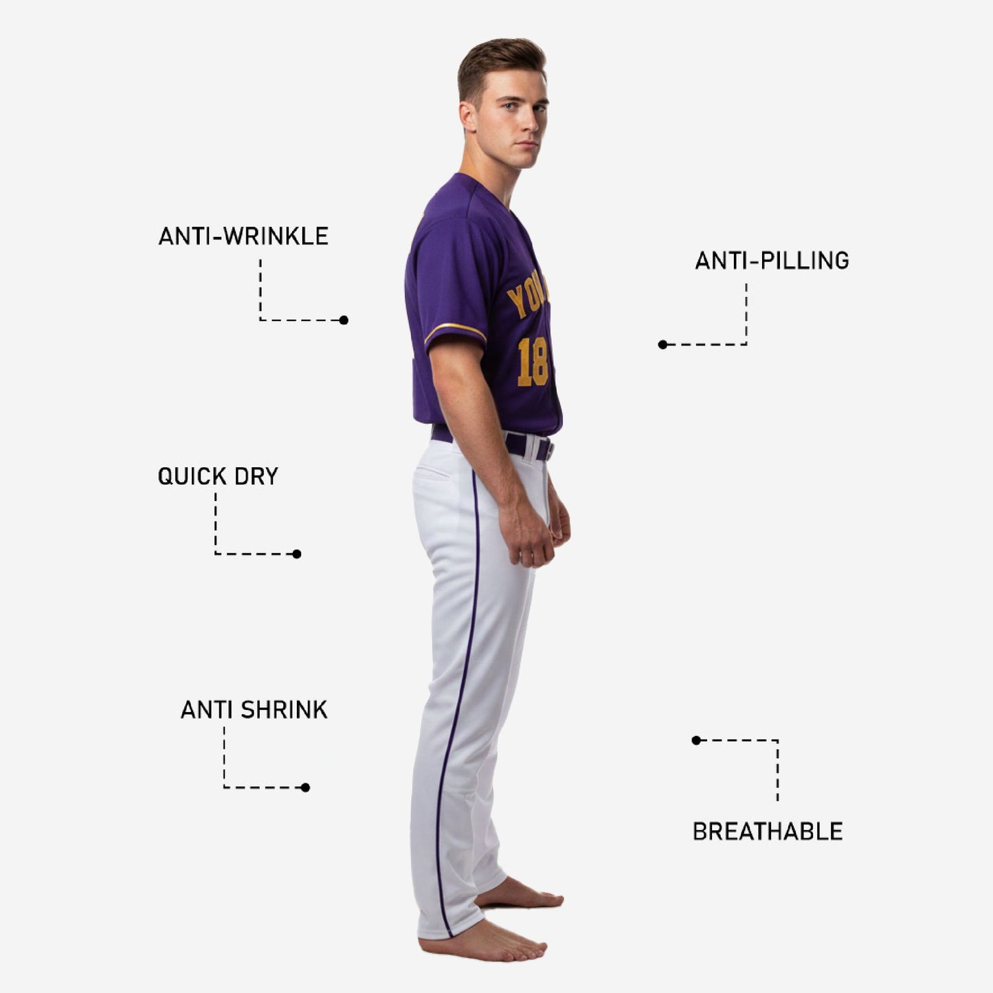 Personalized Baseball Uniform Set - Custom Jersey & Pants Sublimation Print