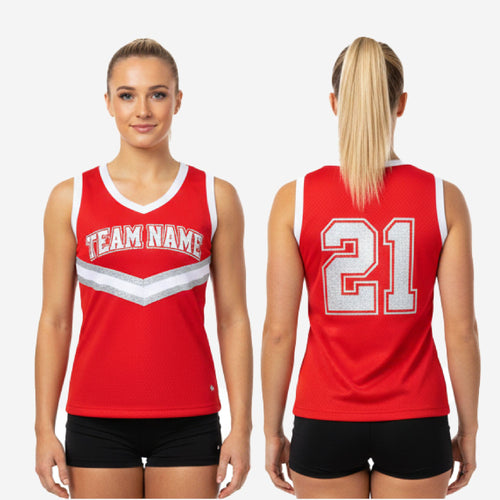 Custom Printed Cheerleading Tank Top - Red Sleeveless Shell