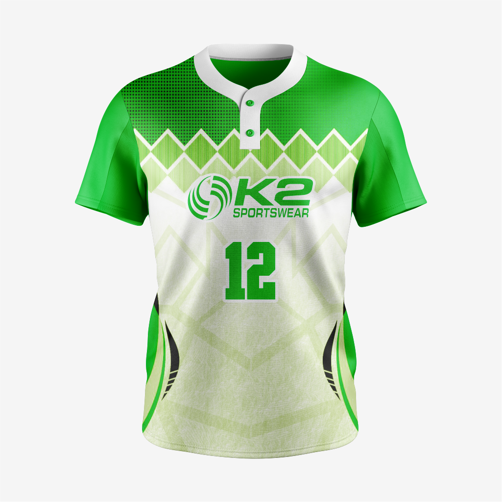 Men/Women Custom Softball 2 Button Jersey in Green