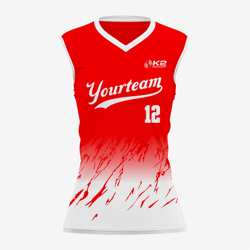 Custom Softball Sleeveless V Neck Jersey – Red - K2 Sportswear | Custom Sports Uniforms & Apparels - K2 Sportswear