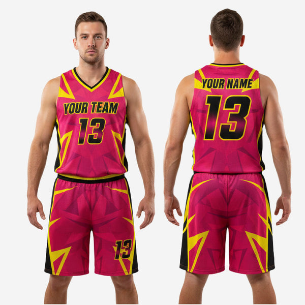 Deep Carmine Personalized Basketball Team Uniform - Custom Name Number Jersey & Shorts