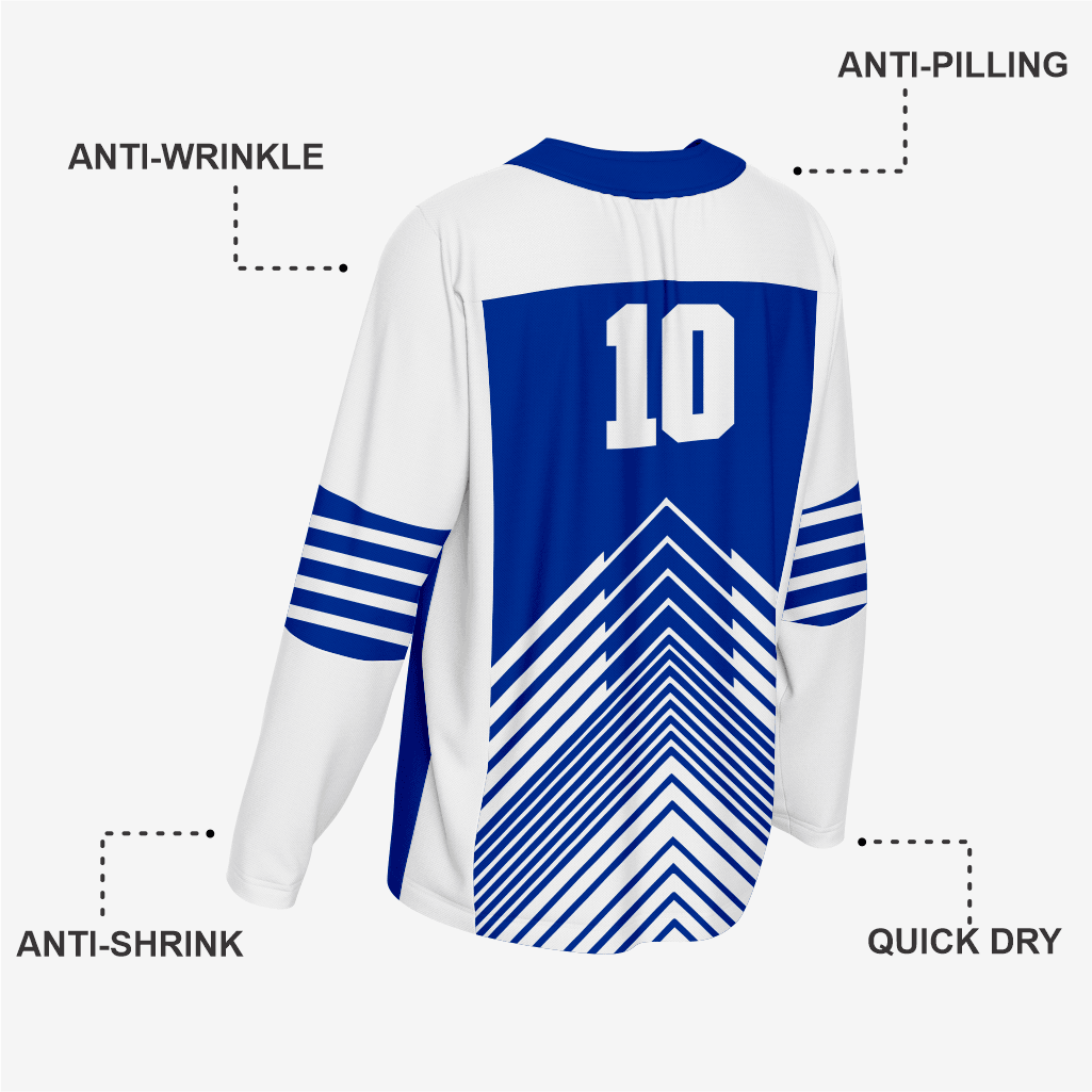 Custom Blue Ice Hockey Jersey – Pro Quality - K2 Sportswear | Custom Sports Uniforms & Apparels - K2 Sportswear