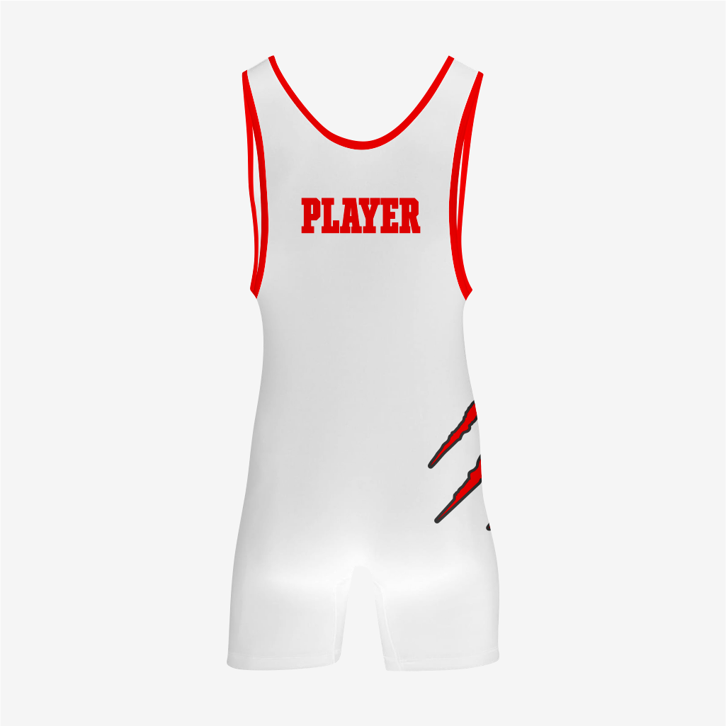 Custom White/Red Wrestling Singlet – Men's and Women's