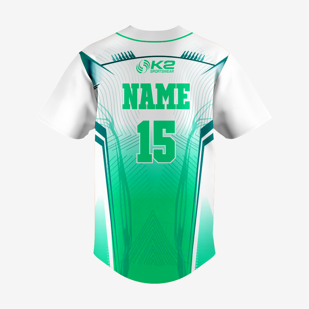 Personalized Softball Jersey – Paris Green Full Button Style