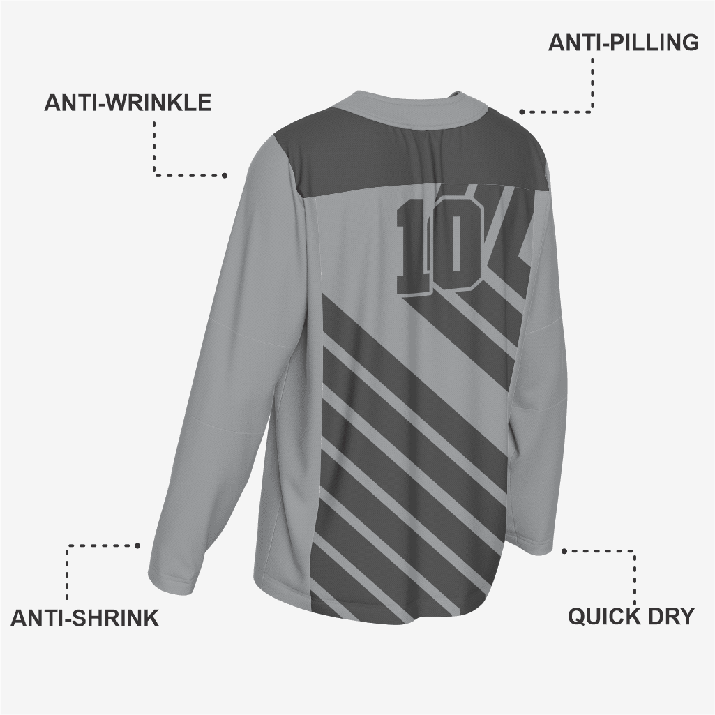 Custom Ice Hockey Jersey in Gray - K2 Sportswear | Custom Sports Uniforms & Apparels - K2 Sportswear