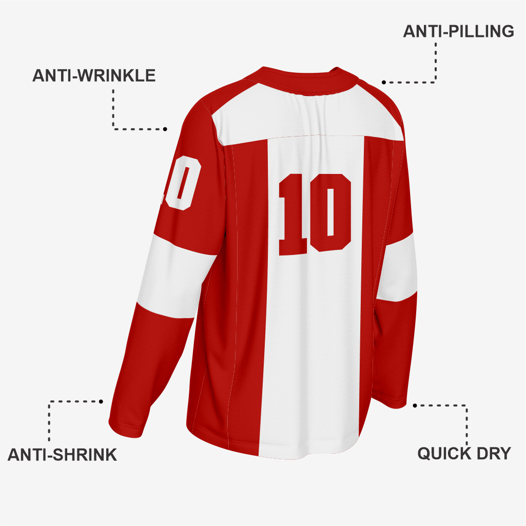 Red Custom Ice Hockey Jersey – Team Wear - K2 Sportswear | Custom Sports Uniforms & Apparels - K2 Sportswear