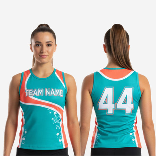 Custom Sleeveless Cheerleading Shell - Cadet Blue Tank Top Uniform