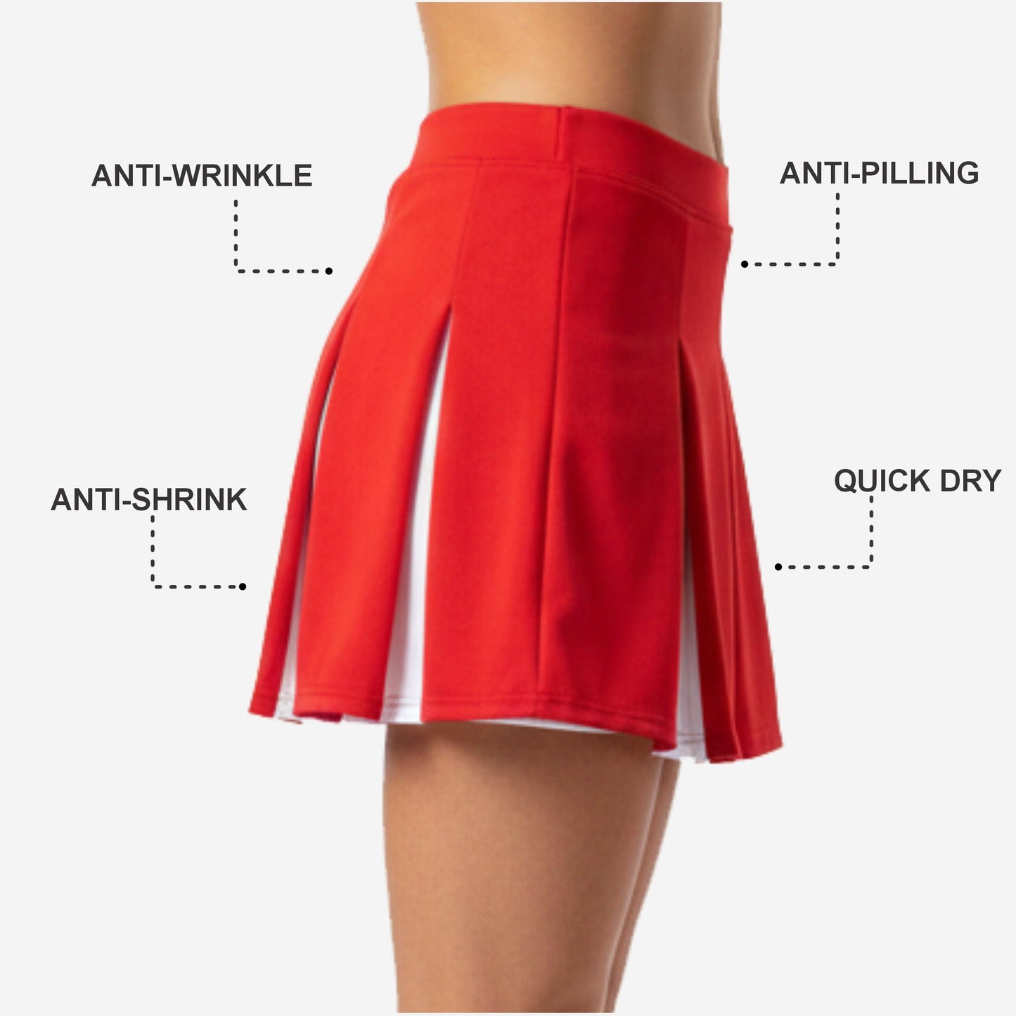 Personalized Cheer Skirt - Custom Sublimated Cheerleading Skirt Red