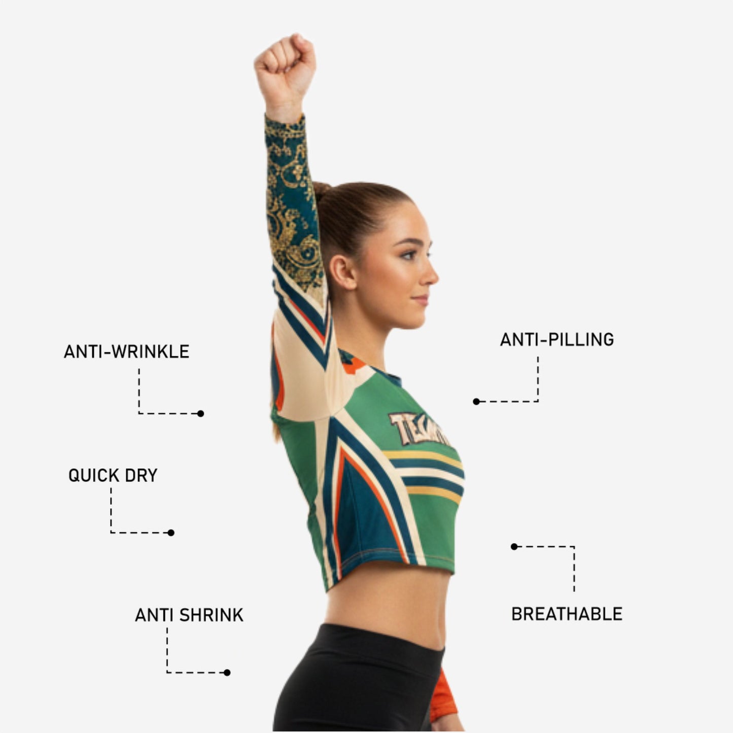 Personalized Cheerleading Jersey in Green - Youth & Adult