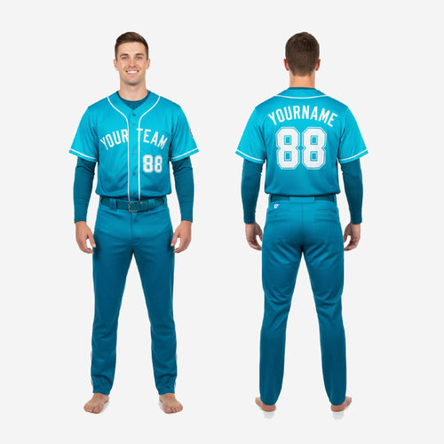 Personalized Baseball Uniform in Ball Blue - Custom Jersey & Pants Uniform Set