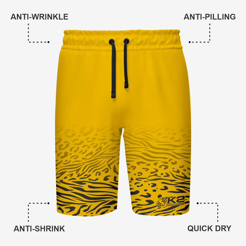 Custom Wrestling Regular Shorts in Yellow/Black - K2 Sportswear | Custom Sports Uniforms & Apparels - K2 Sportswear