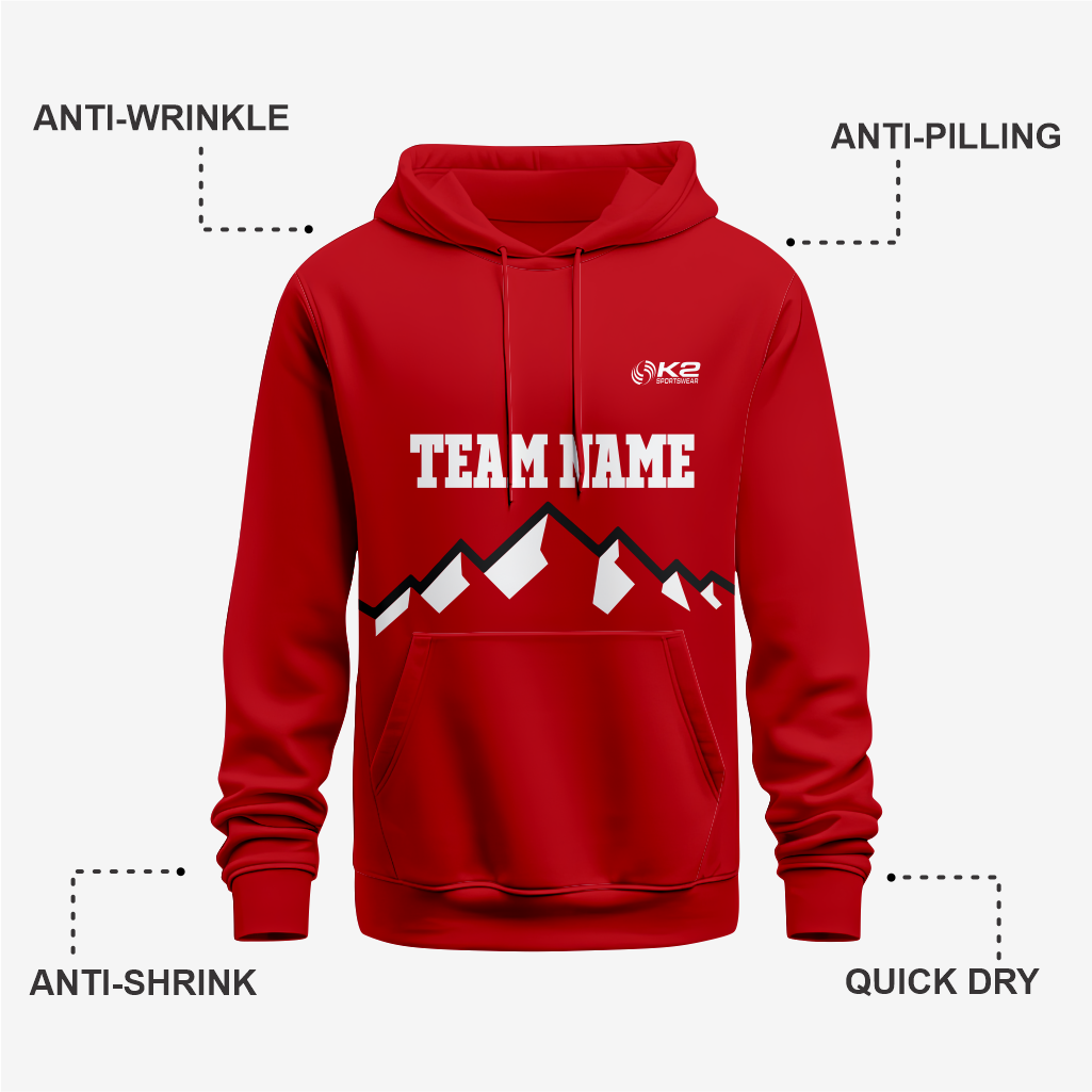 Dark Red Custom Wrestling Hoodie – Personalized Team Gear