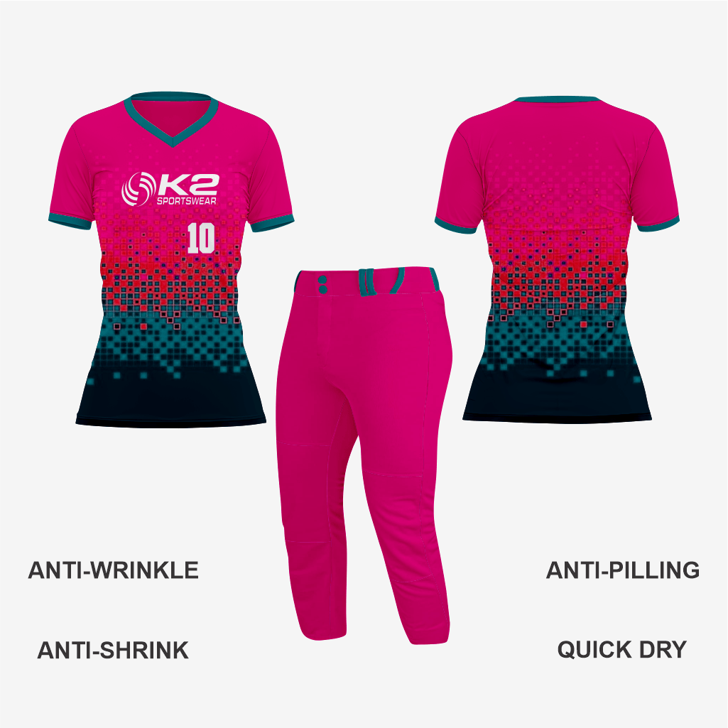 Custom Ruby Softball V-Neck Jersey for Men/Women - K2 Sportswear | Custom Sports Uniforms & Apparels - K2 Sportswear