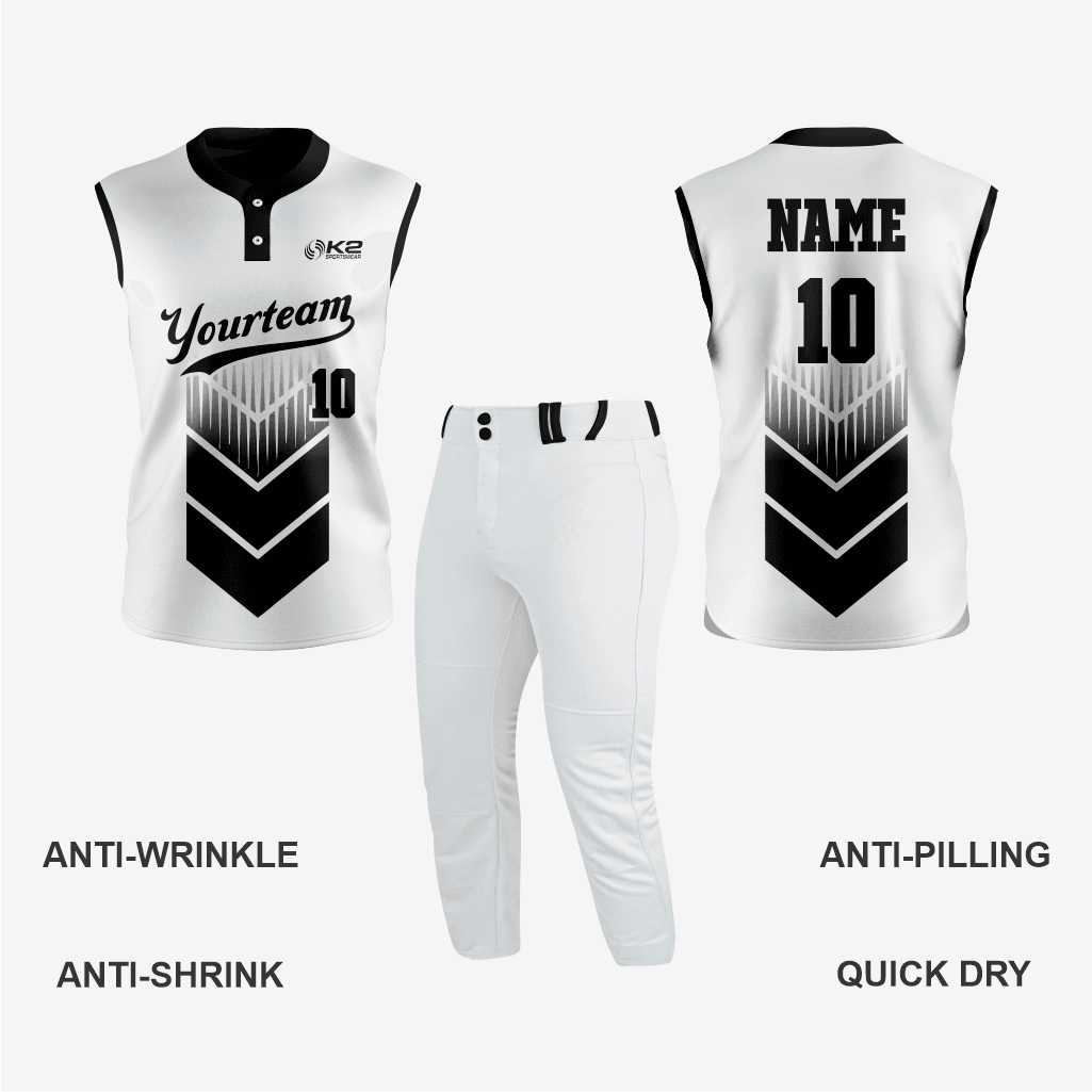 Custom Black Sleeveless 2 Button Softball Jersey – Perfect for Men/Women - K2 Sportswear | Custom Sports Uniforms & Apparels - K2 Sportswear